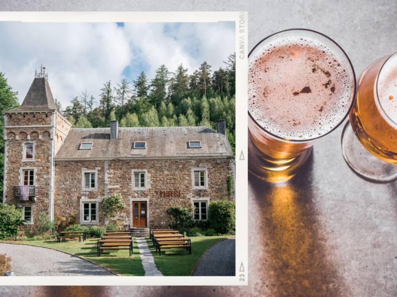 Manoir de Harzé Bed & Beer par Misery Co - Montage Boulettes Magazine, photo du manoir par Cliff Lucas