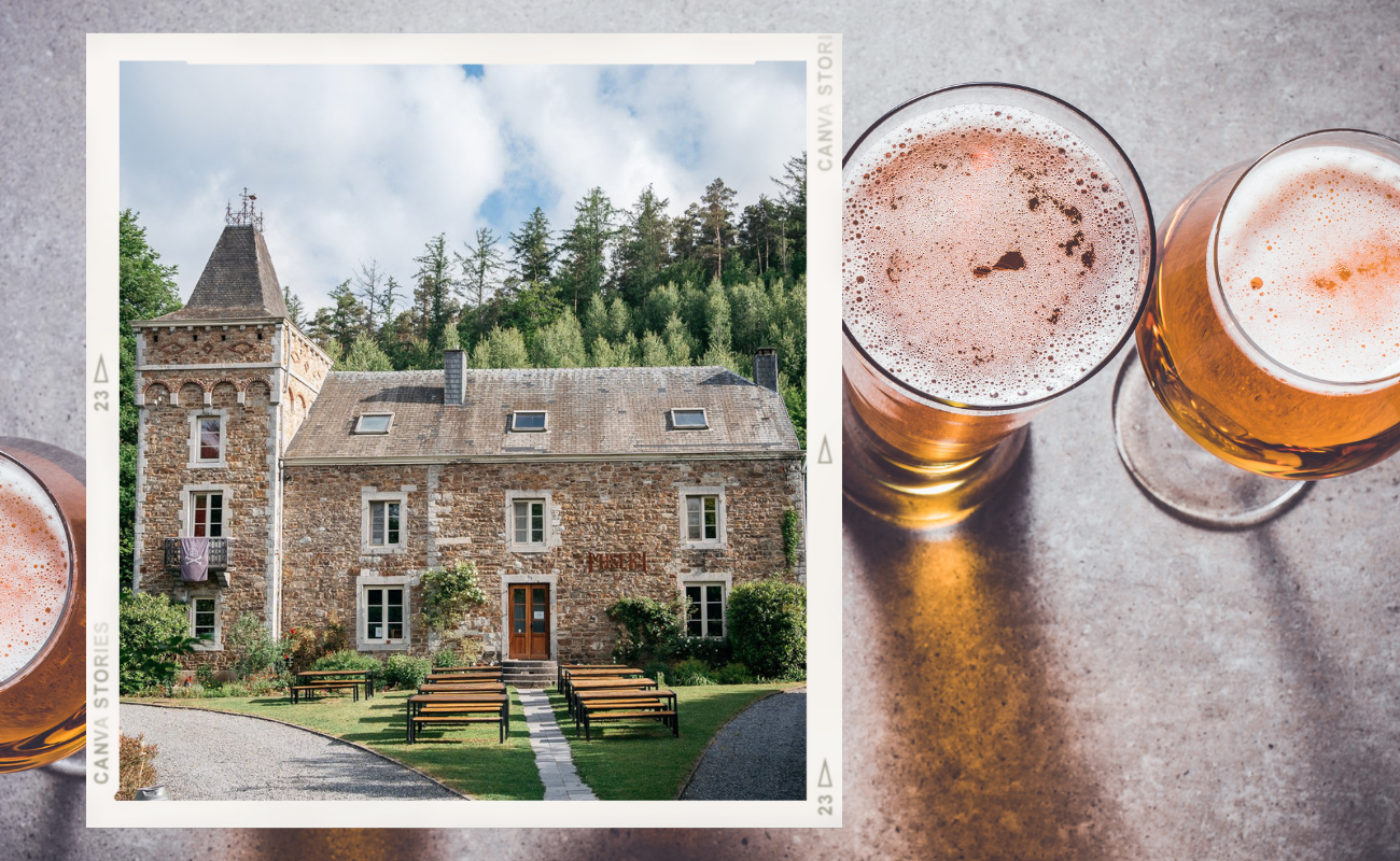 Manoir de Harzé Bed & Beer par Misery Co - Montage Boulettes Magazine, photo du manoir par Cliff Lucas