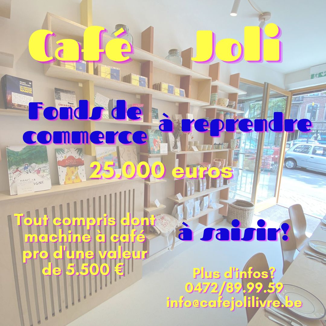 café joli café littéraire à remettre à Liège