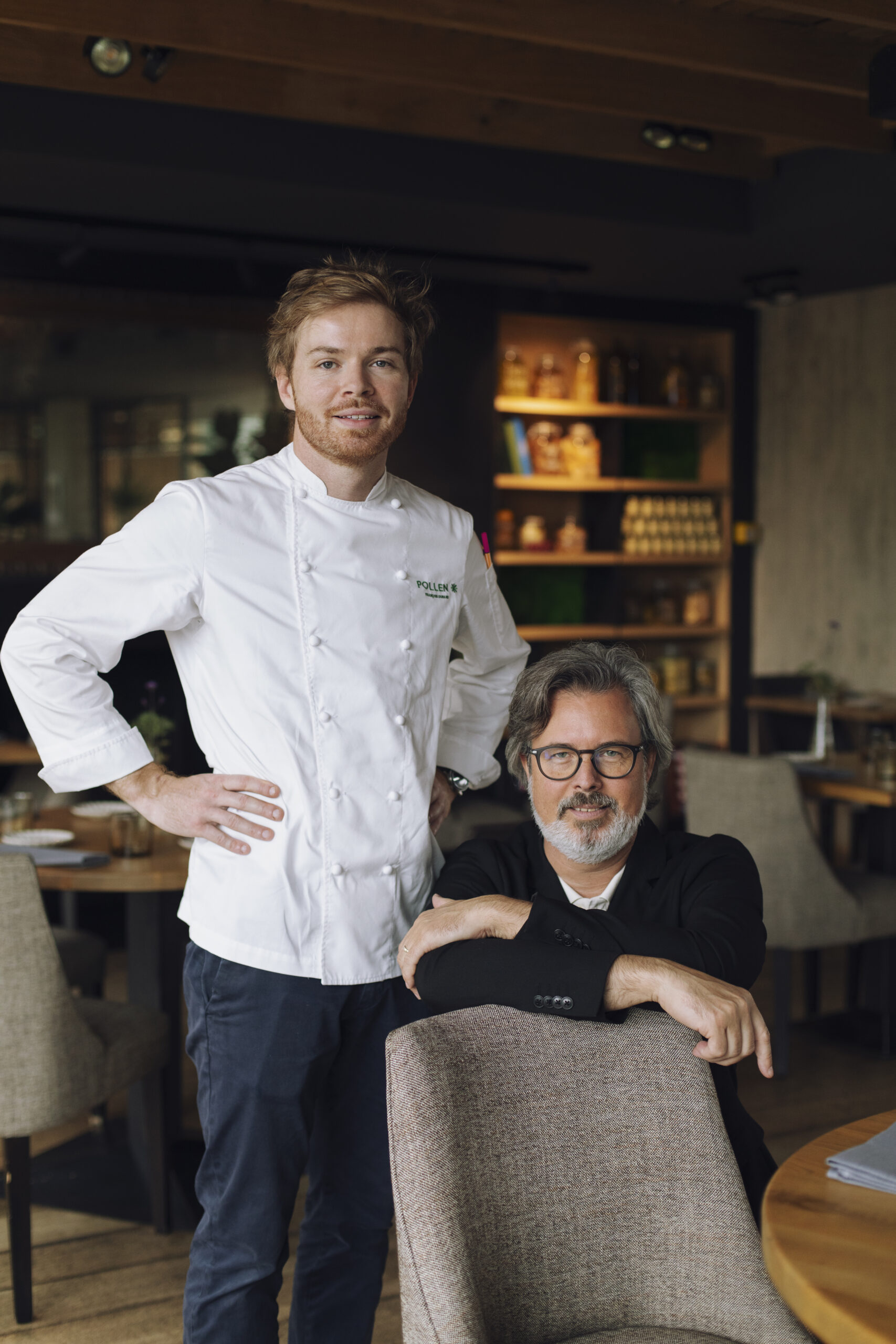 Le chef et le sommelier de Pollen, photographiés par Maurine Toussaint (SDP)